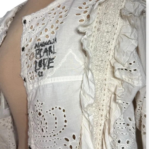 Magnolia Pearl Hermione Eyelet Blouse TOP 2194-MOON-OS - Picture 8 of 16